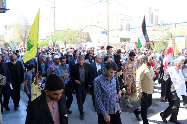 راهپیمایی روز قدس در شهر قنوات قم