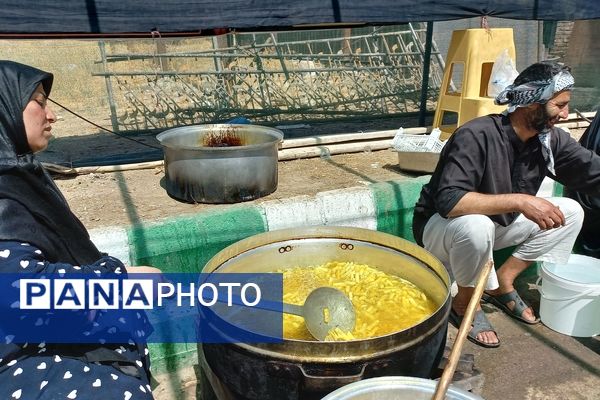 حضور زائران پیاده در جاده غدیر مشهد به نیشابور