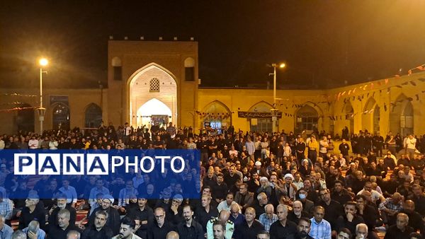 مراسم وداع با شهید امنیت هادی میرآبادی در مسجد جامع شهرستان نیشابور 