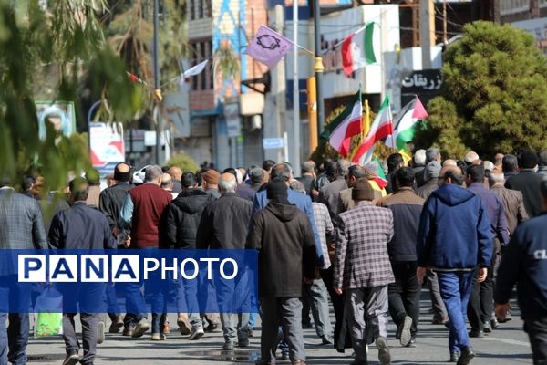 راهپیمایی ۲۲ بهمن در شهرستان بم 