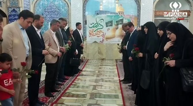 گلباران مزار شهدا به مناسبت هفته گرامیداشت مقام معلم در سمنان