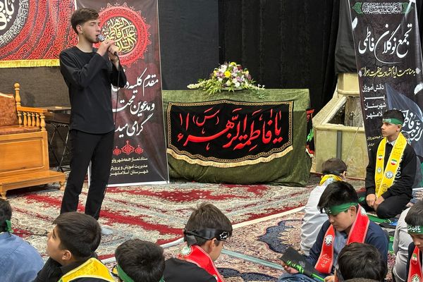 مراسم عزاداری نوگلان فاطمی با حضور طلایه‌داران علم 