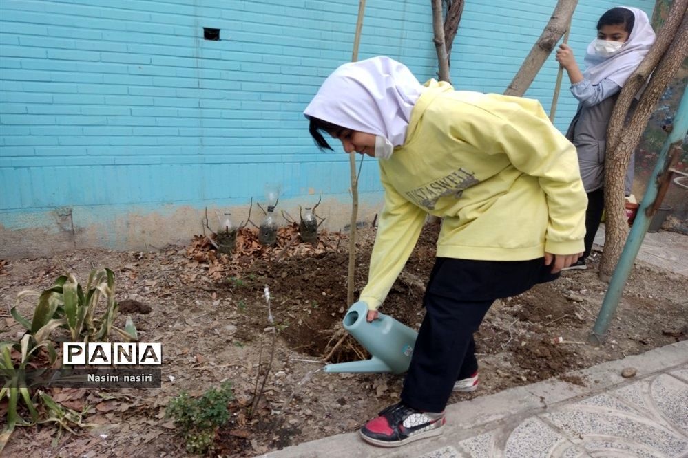 اجرای طرح «هر دانش‌آموز، یک نهال» همزمان با هفته هوای پاک