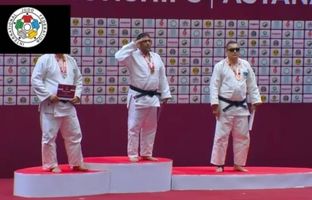 افتخارآفرینی علی نوایی در فینال جودو؛ پرچم ایران بر بام قهرمانی