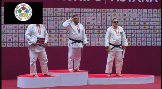 افتخارآفرینی علی نوایی در فینال جودو؛ پرچم ایران بر بام قهرمانی