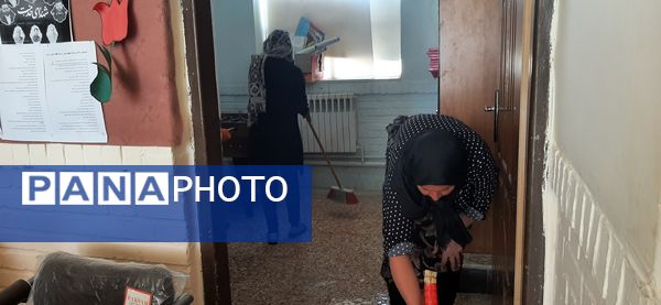 آماده‌سازی مدرسه شهید معتمدی روستای گزکوه برای بازگشایی مدارس