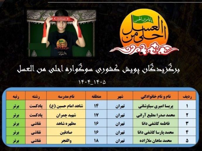 درخشش دانش‌آموزان تهرانی در پویش کشوری «احلی من العسل»