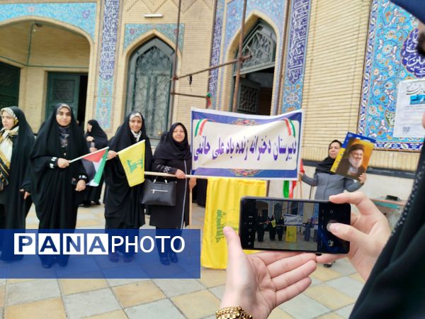 مردم ملارد در حمایت از آرمان‌های فلسطین به خیابان‌ها آمدند 