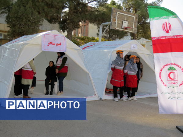 رزمایش دانش‌آموزی پدافند غیرعامل در شهرستان بجنورد 