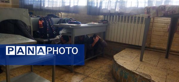 مانور زلزله در مدرسه فضیلت کاشمر