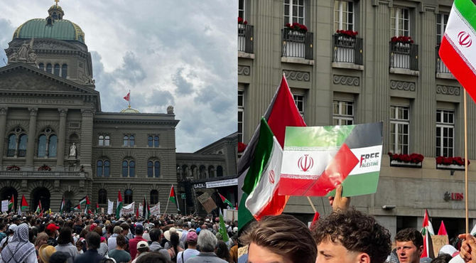 تجمع شهروندان سوئیسی برای حمایت از ایران؛ کارگردان عراقی همدردی کرد
