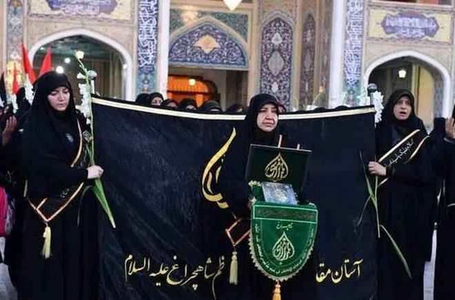 مراسم سوگواری بانوان شیرازی همنوایی با زنان طایفه بنی اسد در سومین حرم اهل‌بیت (ع) 

