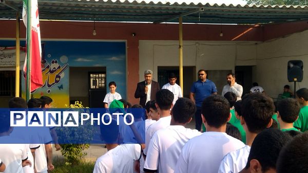 هفته تربیت‌بدنی و ورزش در صف صبحگاهی مدرسه جوادالائمه