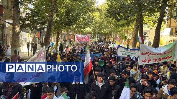 حضور پرشور مردم در راهپیمایی ۱۳ آبان طرقبه