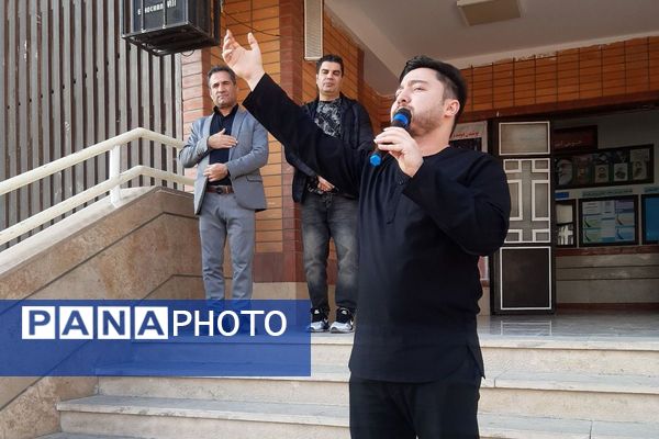 طنین نوای عشق و عزا؛ مراسم عزاداری دهه دوم فاطمیه در مدارس بهارستان‌دو