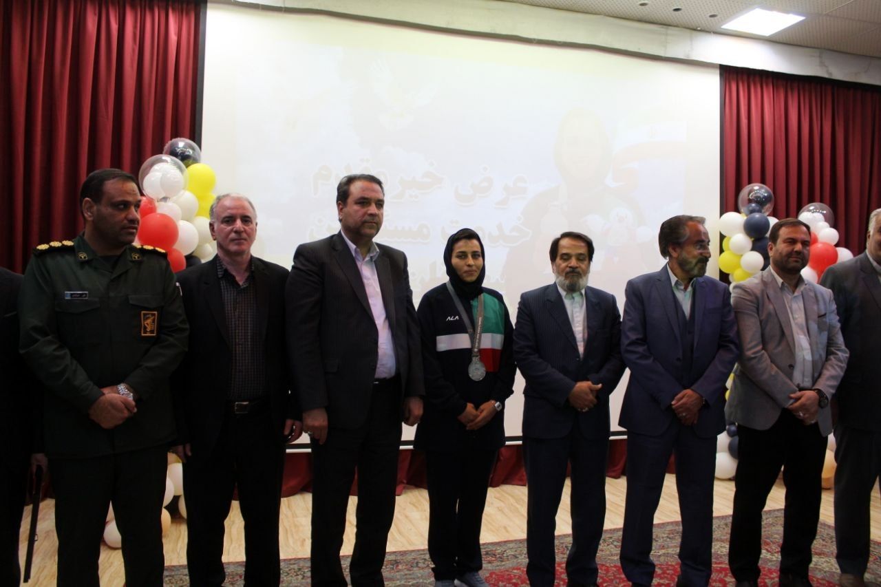 مراسم استقبال مهناز حسن زاده ورزشکار نیشابوری مسابقات کاتای کاراته المپیک ۲۰۲۵ ناشنوایان