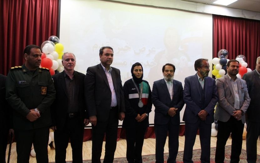 مراسم استقبال مهناز حسن زاده ورزشکار نیشابوری مسابقات کاتای کاراته المپیک ۲۰۲۵ ناشنوایان