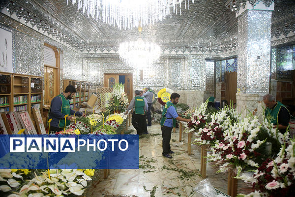 مراسم گل آرایی حرم حضرت معصومه(س) و جشن سالروز ورود ایشان به قم