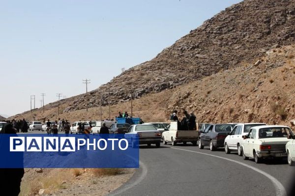 عزاداری و تشرف مردم و هیات مذهبی از روستاهای بخش مرکزی کاشمر به امامزاده سید مرتضی (ع) 