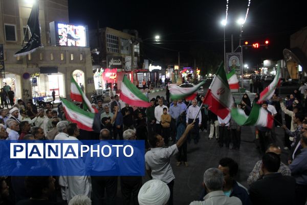 تجمع حماسی مردم بم در حمایت از اقتدار نیروهای مسلح جمهوری اسلامی 