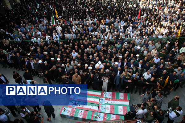 تشییع پیکرهای مطهر 8 شهید جنایات رژیم صهیونیستی در قم