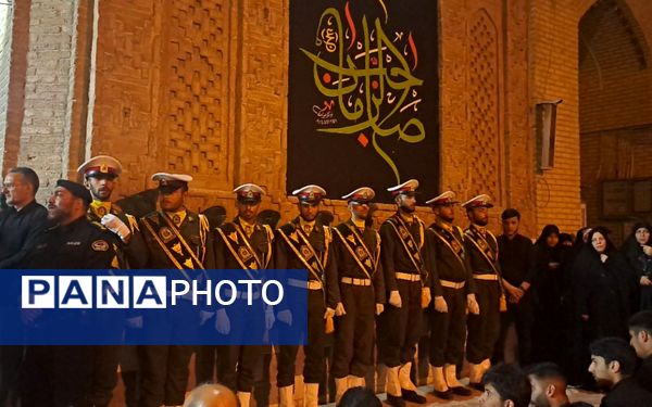 مراسم وداع با شهید امنیت هادی میرآبادی در مسجد جامع شهرستان نیشابور 