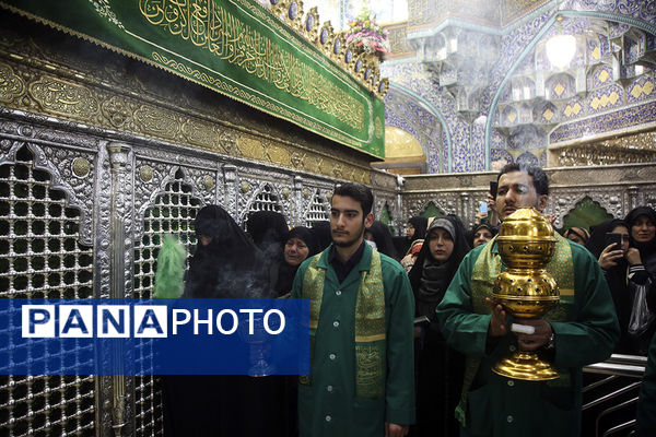 جشن عید مبعث در شب و روز بارانی حرم حضرت معصومه(س)