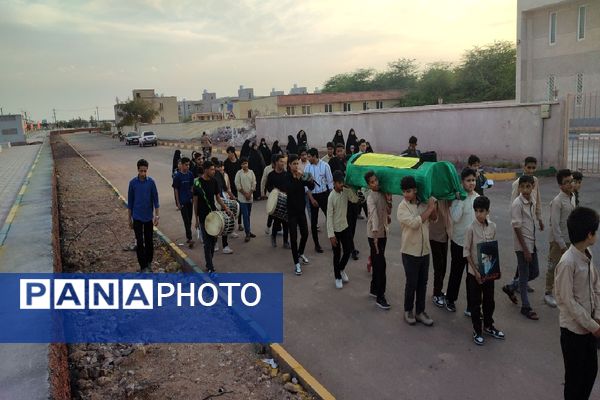 حرکت خودجوش نوجوانان بوموسی به‌مناسبت تشییع و خاکسپاری نمادین شهید نصرالله