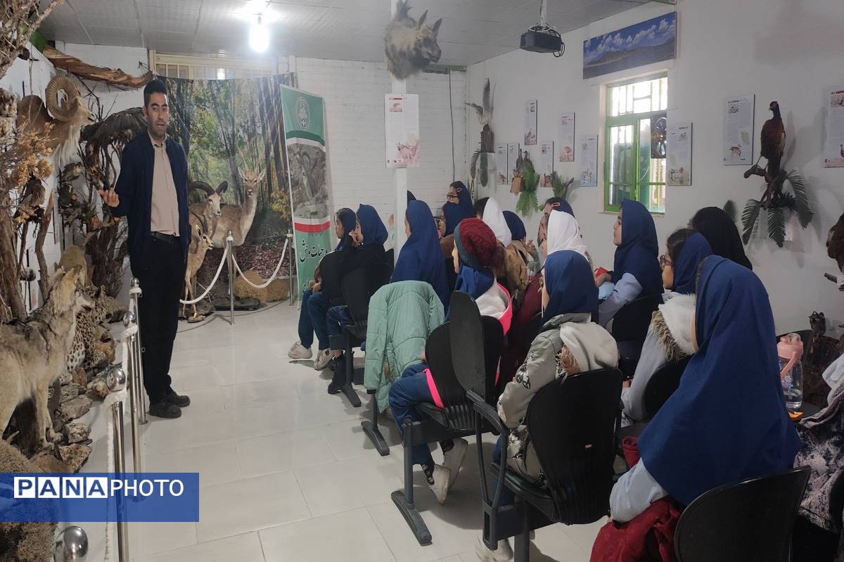 بازدید دانش‌آموزان مدرسه شهید خاقانی از موزه حیات وحش شیروان