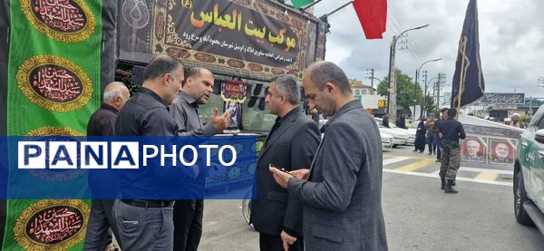 دسته‌روی بسیجیان عزادار حسینی در محمودآباد