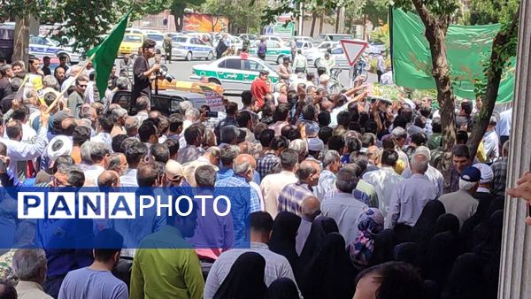 راهپیمایی در پی تجاوز رژیم صهیونسیتی به خاک کشور و تشییع پیکر شهید مدافع وطن محمد امین صدری