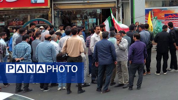 تجمع دانشجویان در اعتراض به حملات آمریکا و اسرائیل در قائمشهر 