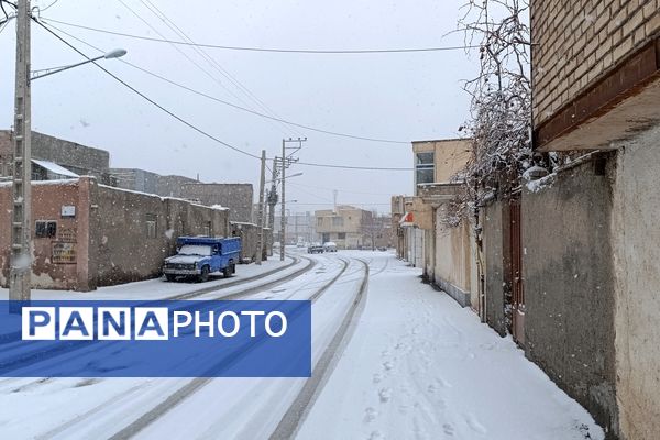 بارش نعمت الهی برف در شهرستان زیبای نیشابور 