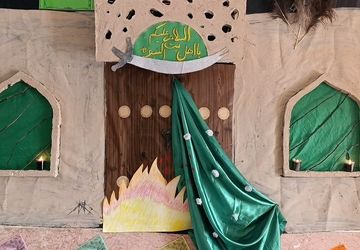 برپایی موکب فاطمیه و عزاداری دانش‌آموزان مدرسه توفیق شهرستان رباط‌کریم