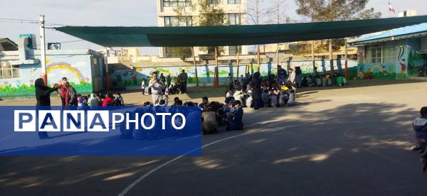 مانور زلزله در مدرسه فضیلت کاشمر