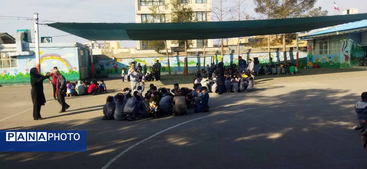 مانور زلزله در مدرسه فضیلت کاشمر