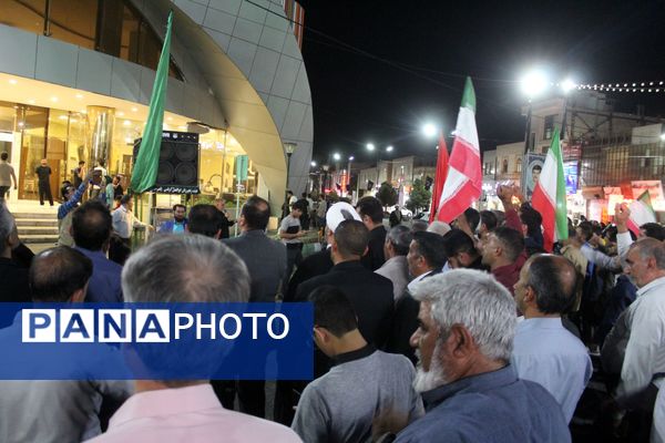 تجمع حماسی مردم بم در حمایت از اقتدار نیروهای مسلح جمهوری اسلامی 
