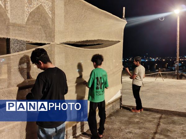 آماده‌‌‌سازی هیات مکتب‌‌‌الزهرا برای عزاداری محرم حسینی در حاجی‌‌‌آباد