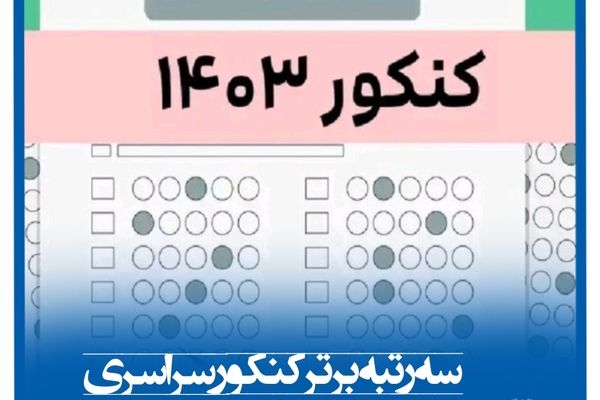 سه رتبه برتر کنکور سراسری ۱۴۰۳ از استان آذربایجان‌شرقی