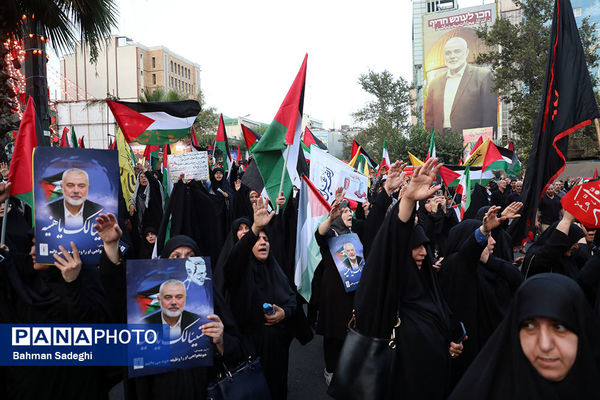 تجمع مردم تهران در محکومیت ترور «اسماعیل هنیه»