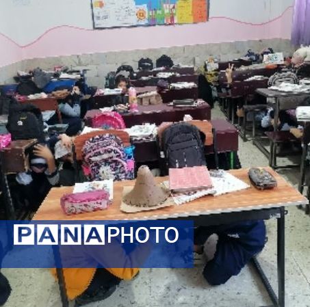 بیست و هفتمین دوره مانور زلزله در مدرسه ناهید نخودی 