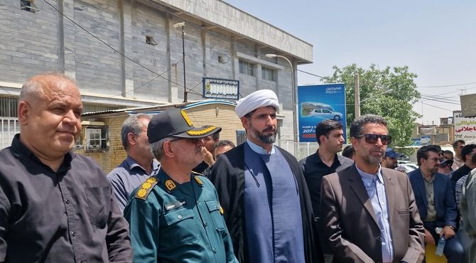 مراسم تشییع سردار رشید اسلام، شهید حاج قباد الفتی در شهرستان کامیاران