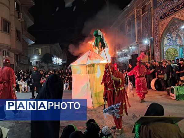 آیین خیمه سوزان در مسجد ابوالفضل قائمشهر