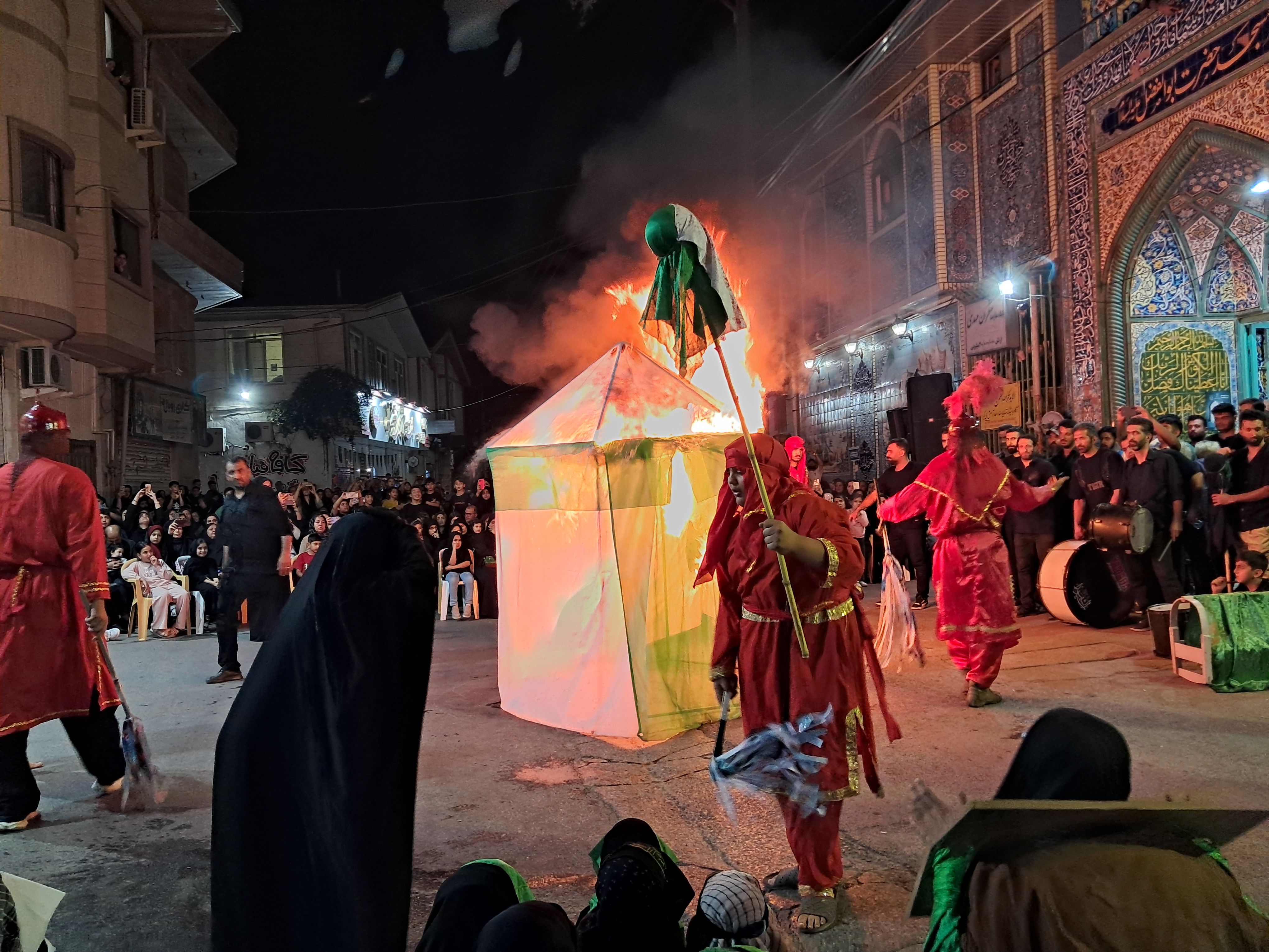 آیین خیمه سوزان در مسجد ابوالفضل قائمشهر