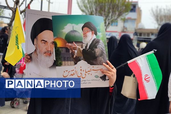 حضور پرشور مردم و مسئولان رباط کریم در راهپیمایی روز قدس