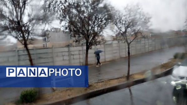 اولین بارش باران الهی در شهر زیبای  نیشابور 