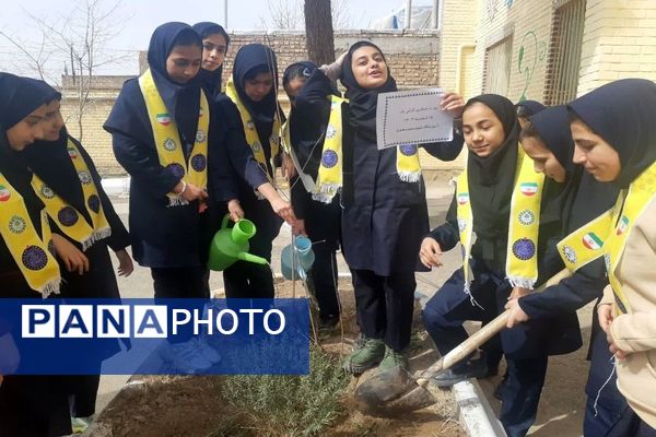 کاشت نهال به مناسبت روز درخت کاری دردبیرستان شهید مجید دهنوی 