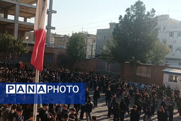 طنین نوای عشق و عزا؛ مراسم عزاداری دهه دوم فاطمیه در مدارس بهارستان‌دو