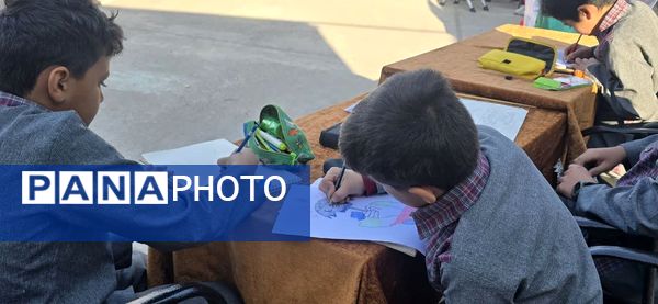 مراسم نمادین نواختن زنگ پدافند غیرعامل در دبستان شهید دهستانی بافق