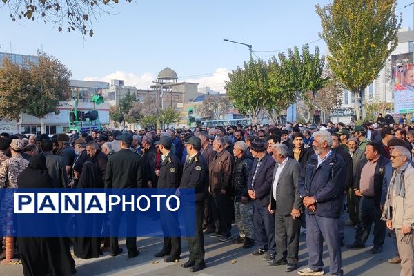 وداع با پیکر جانباز شهید، عبدالحسین خاکشور در شهرستان شیروان